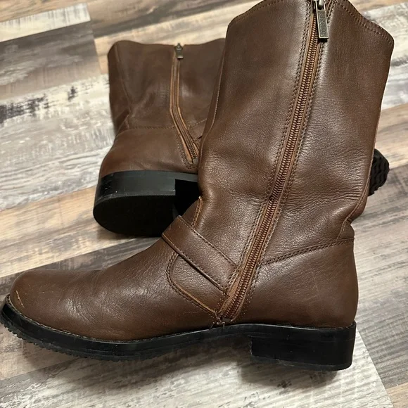 Harley-Davidson Brown Combat Moto Boots with Buckle Straps - Picture 5 of 12